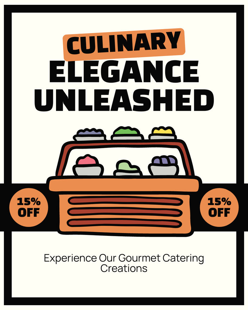 Gourmet Catering Offer with Grand Discount Instagram Post Verticalデザインテンプレート