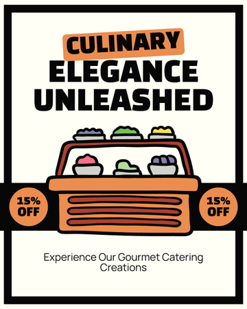 Gourmet Catering Offer with Grand Discount Instagram Post Vertical tervezősablon