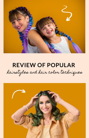 Platilla de diseño Hairstyles Ad with Girls with Colored Hair IGTV Cover