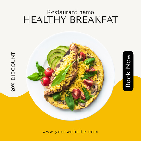 Healthy Breakfast Idea for Restaurant Promotion Instagram Tasarım Şablonu