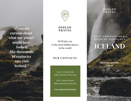 Inspirational Iceland Tours Offer with Picturesque Mountains Brochure 8.5x11in Design Template
