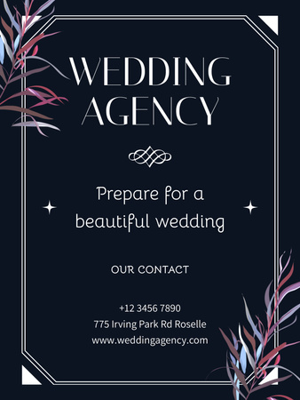 Wedding Planning Agency Offer Poster US Design Template