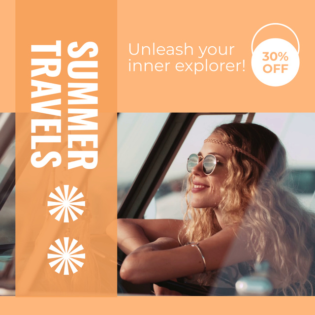 Modèle de visuel Summer Travels Services With Discount Offer - Animated Post
