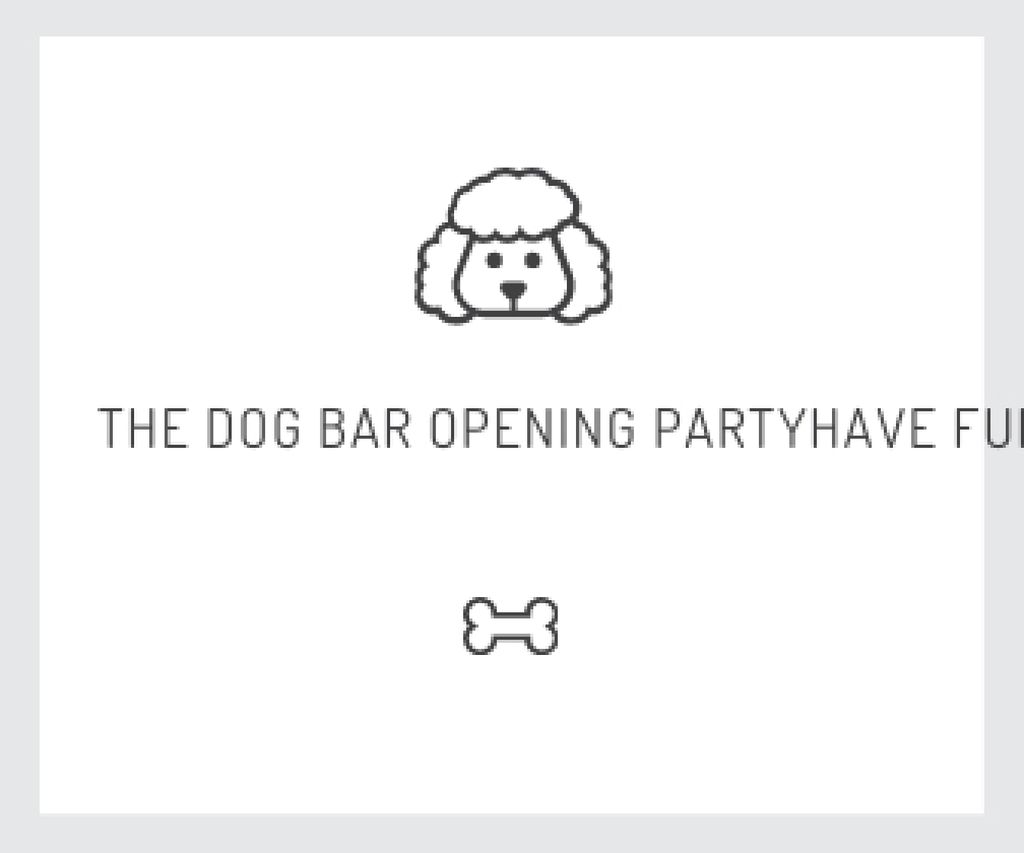 Ontwerpsjabloon van Large Rectangle van The dog bar opening party