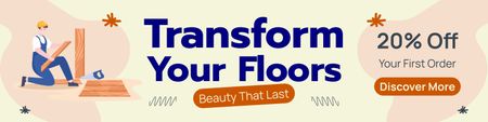 Floor Transformation Services Ad Twitter Design Template