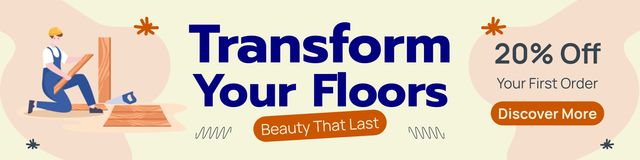 Floor Transformation Services Ad Twitter Modelo de Design