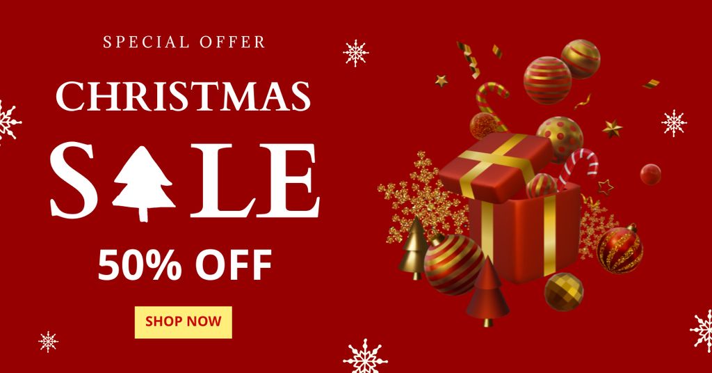 Christmas Holiday Deals Facebook AD Πρότυπο σχεδίασης