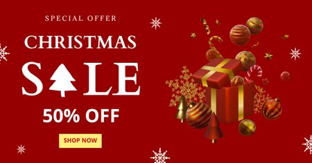 Plantilla de diseño de Christmas Holiday Deals Facebook AD 