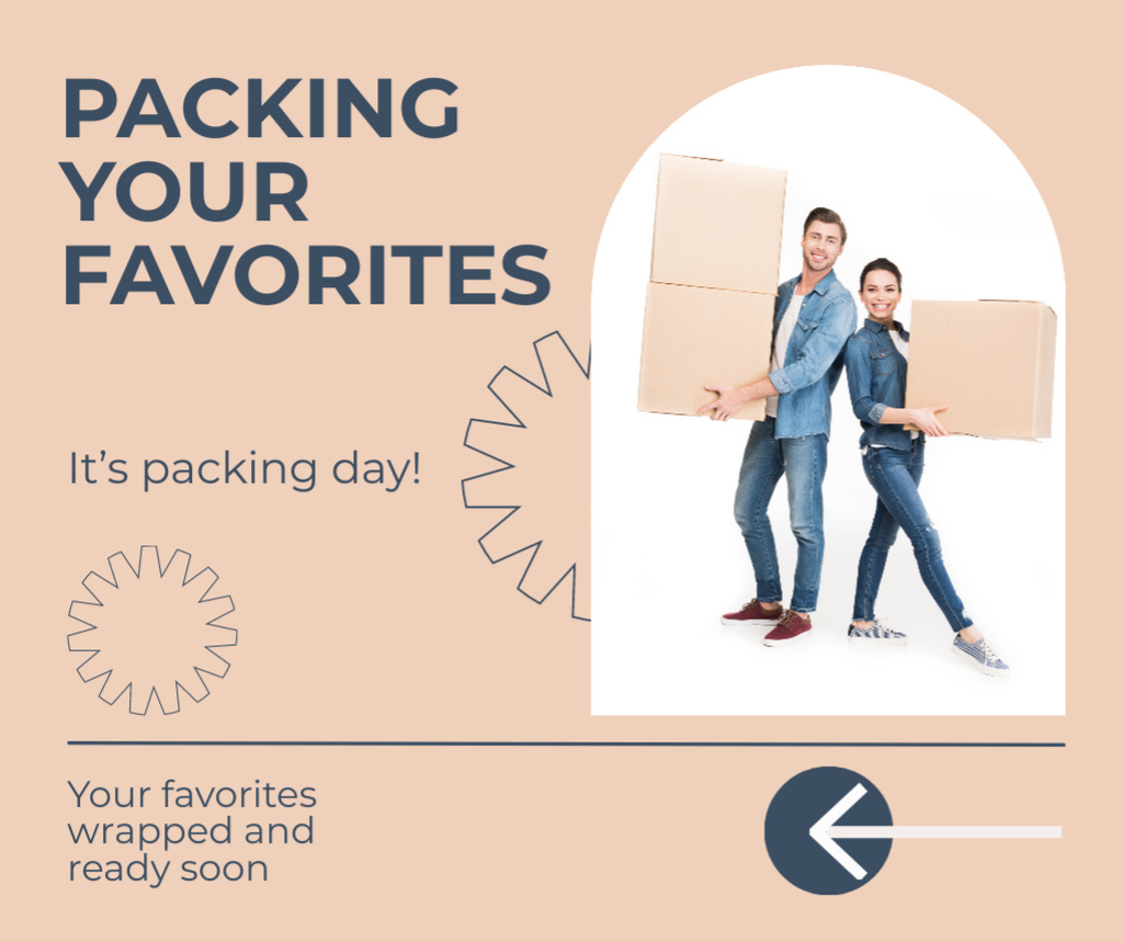 Designvorlage Packing Beloved Items On Packing Day Due Social Media Trends für Facebook