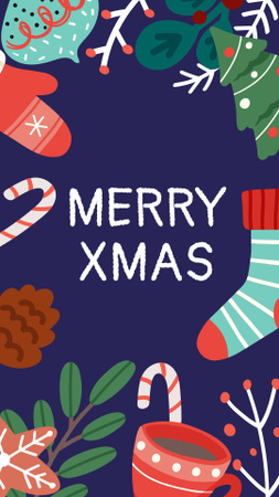 Cute Christmas Greeting Instagram Story Modelo de Design