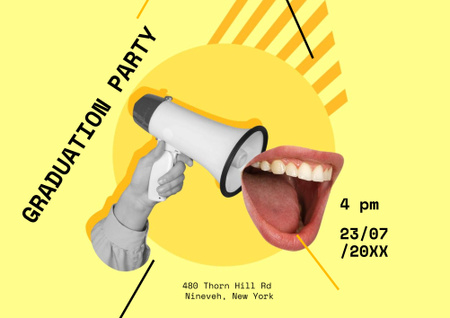 Graduation Party Announcement Poster B2 Horizontal Design Template