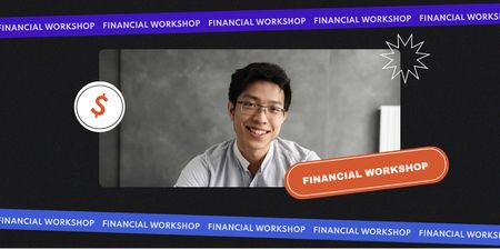 Smiling Man for Financial Workshop Twitter Šablona návrhu