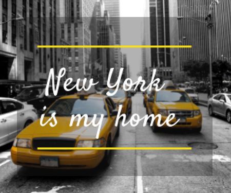 Ontwerpsjabloon van Medium Rectangle van Taxi Cars in New York