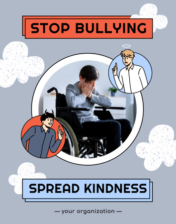 Designvorlage Awareness of Stop Bullying für Poster 22x28in