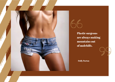 Woman with thin fit body Postcard Design Template