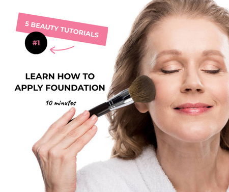Platilla de diseño Beauty Ad with Skincare Tools Facebook