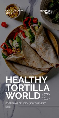 Offer of Healthy Tortilla Dish Graphic Design Template