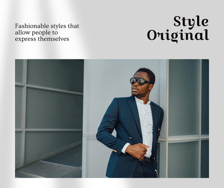 Offer Original Stylish Clothing for Men Facebook Design Template