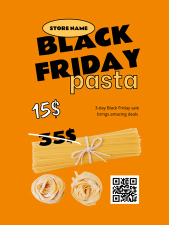 Pasta Sale on Black Friday Poster USデザインテンプレート