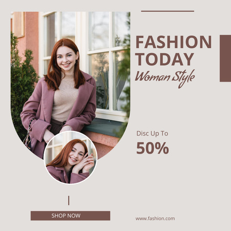 Discount on Fashionable Women's Clothing Instagram Design Template