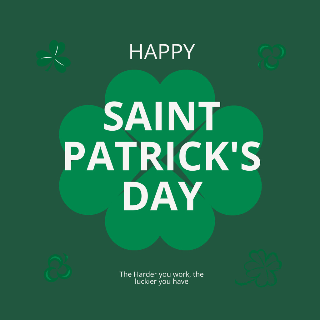 Best Wishes for St. Patrick's Day on Green Instagram Design Template