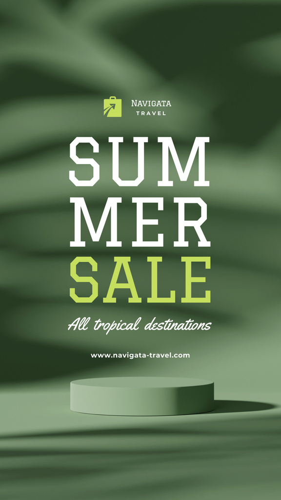 Summer Tour Sale with Palm leaves Instagram Story Πρότυπο σχεδίασης