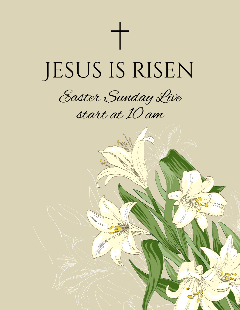 Easter Sunday Observing Flyer 8.5x11in Design Template