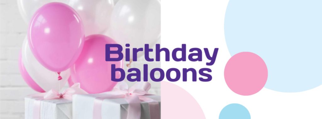 Birthday Balloons Offer Facebook cover Modelo de Design