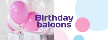 Modèle de visuel offre de ballons anniversaire - Facebook cover