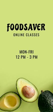 Nutrition Classes Announcement with Green Avocado Flyer DIN Large Πρότυπο σχεδίασης