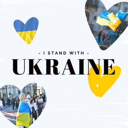 Designvorlage I stand with Ukraine für Instagram