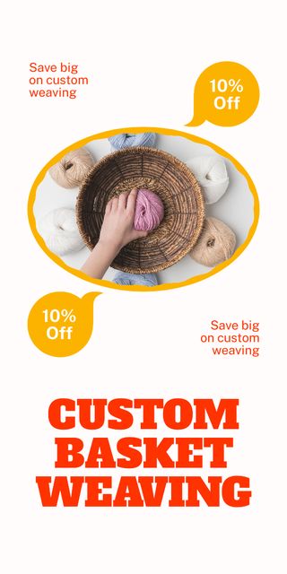 Custom Knitting Basket with Discount Graphic tervezősablon