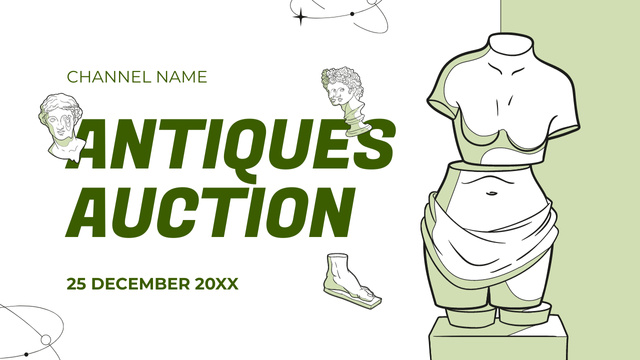 Platilla de diseño Antiques Auction Announcement With Rare Sculptures Youtube Thumbnail