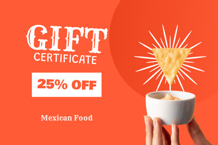 Mexican Food Special Offer Gift Certificate Design Template