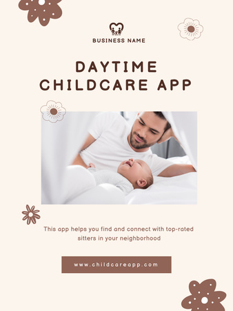 Daytime Childcare Service Offer Poster US Design Template