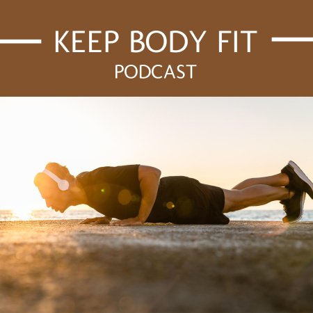 Template di design keep body fit Podcast Cover