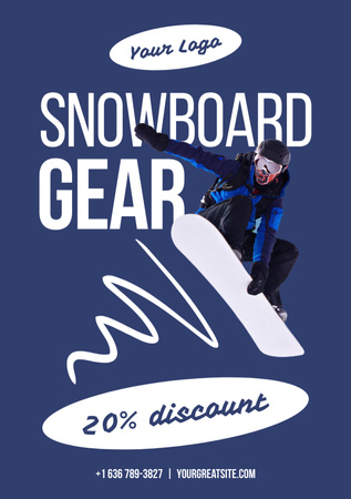 Snowboard Gear Sale Offer Postcard A5 Vertical tervezősablon