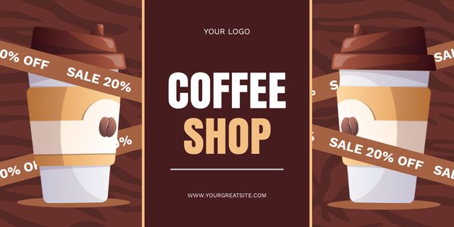 Discounts For Takeaway Rich Coffee In Shop Twitter tervezősablon