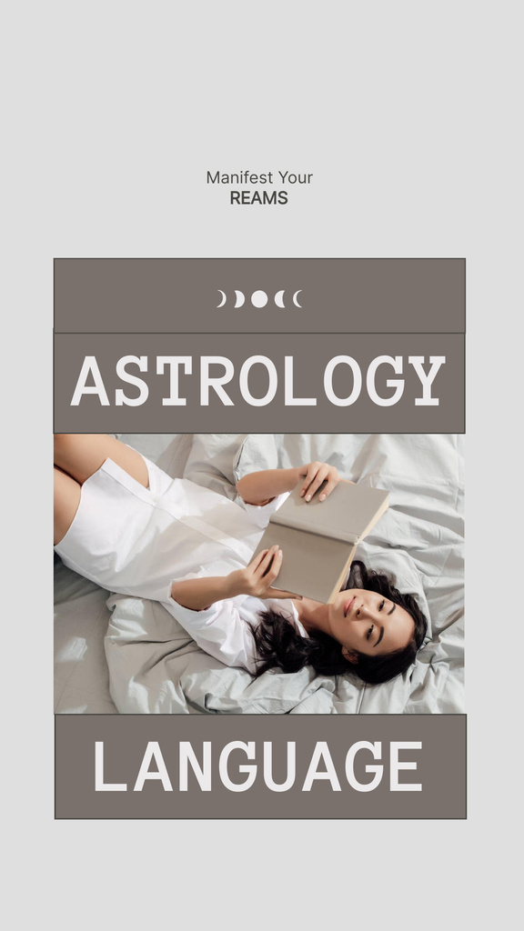 Astrology Inspiration with Woman reading Book Instagram Storyデザインテンプレート