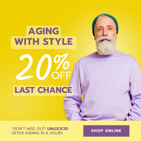 Discount Offer on Stylish Elderly Clothing Instagram Design Template
