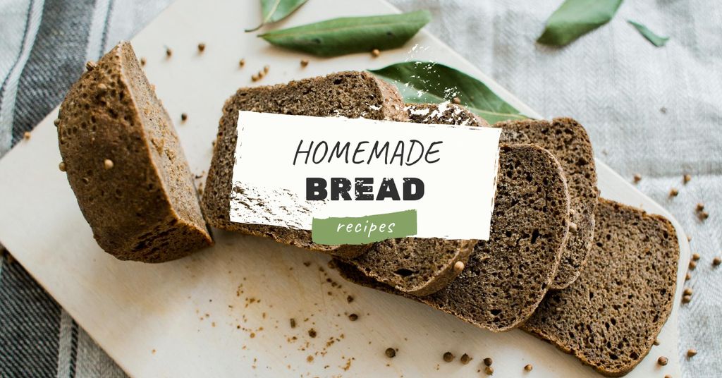 Bread for Homemade Bakery recipes Facebook AD tervezősablon