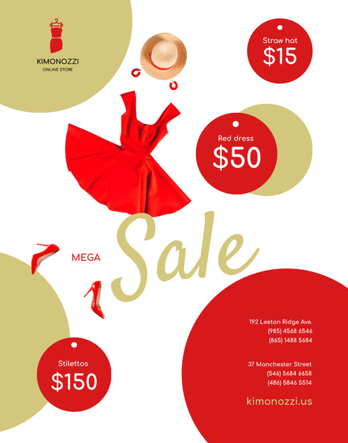 Fashion-forward Clothes Sale Offer With Shoes Poster 22x28in – шаблон для дизайну
