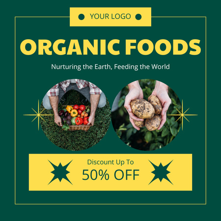 Προσφέρετε εκπτώσεις σε γεωργικά προϊόντα στο Green Instagram Πρότυπο σχεδίασης