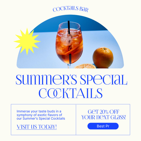 Special Summer Cocktails Instagram Design Template