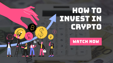Ontwerpsjabloon van Youtube Thumbnail van Hoe te investeren in cryptovaluta