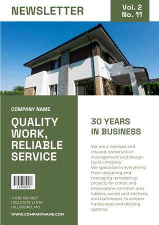 Building and Construction Offer Newsletter Modelo de Design