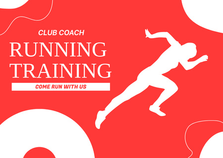 Plantilla de diseño de Running Man Silhouette para Sport Club Ad Postcard 