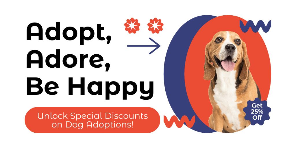 Designvorlage Special Discount Offer on Dog Adoption für Twitter