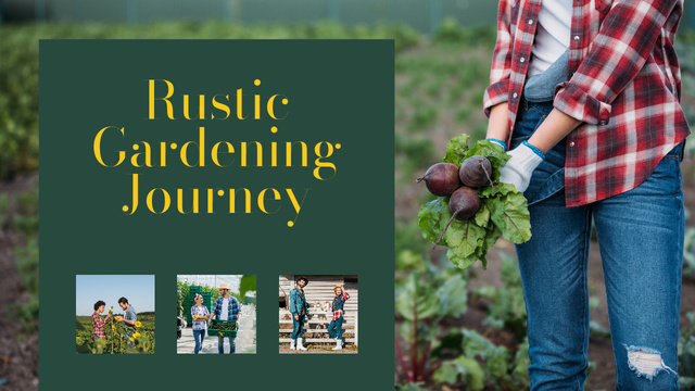 Ontwerpsjabloon van Youtube Thumbnail van Rustic Gardening Journey Offer