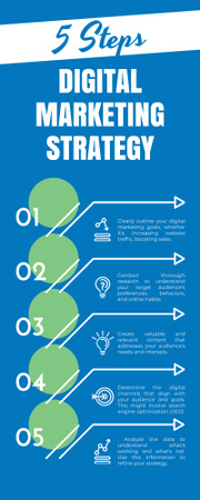 Dijital Pazarlama Stratejisine Genel Bakış Infographic Tasarım Şablonu